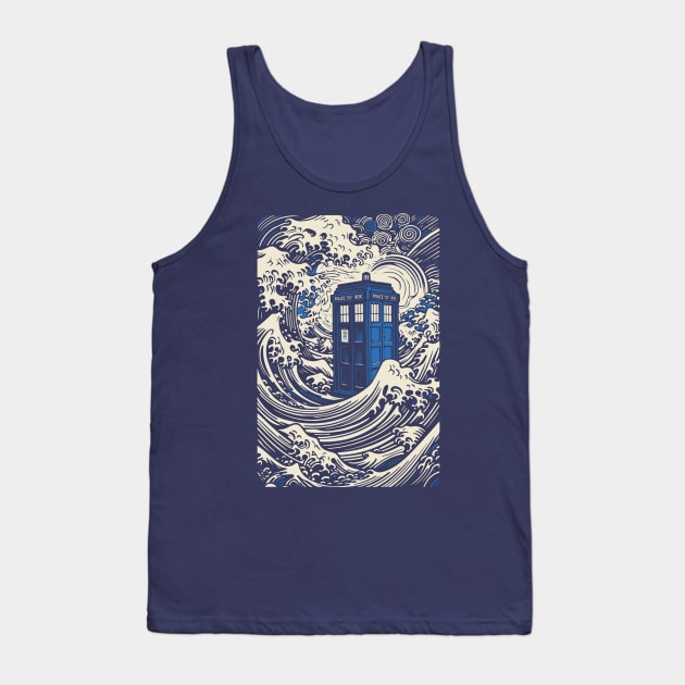 Kanagawa Tardis Tank Top by DesignedbyWizards